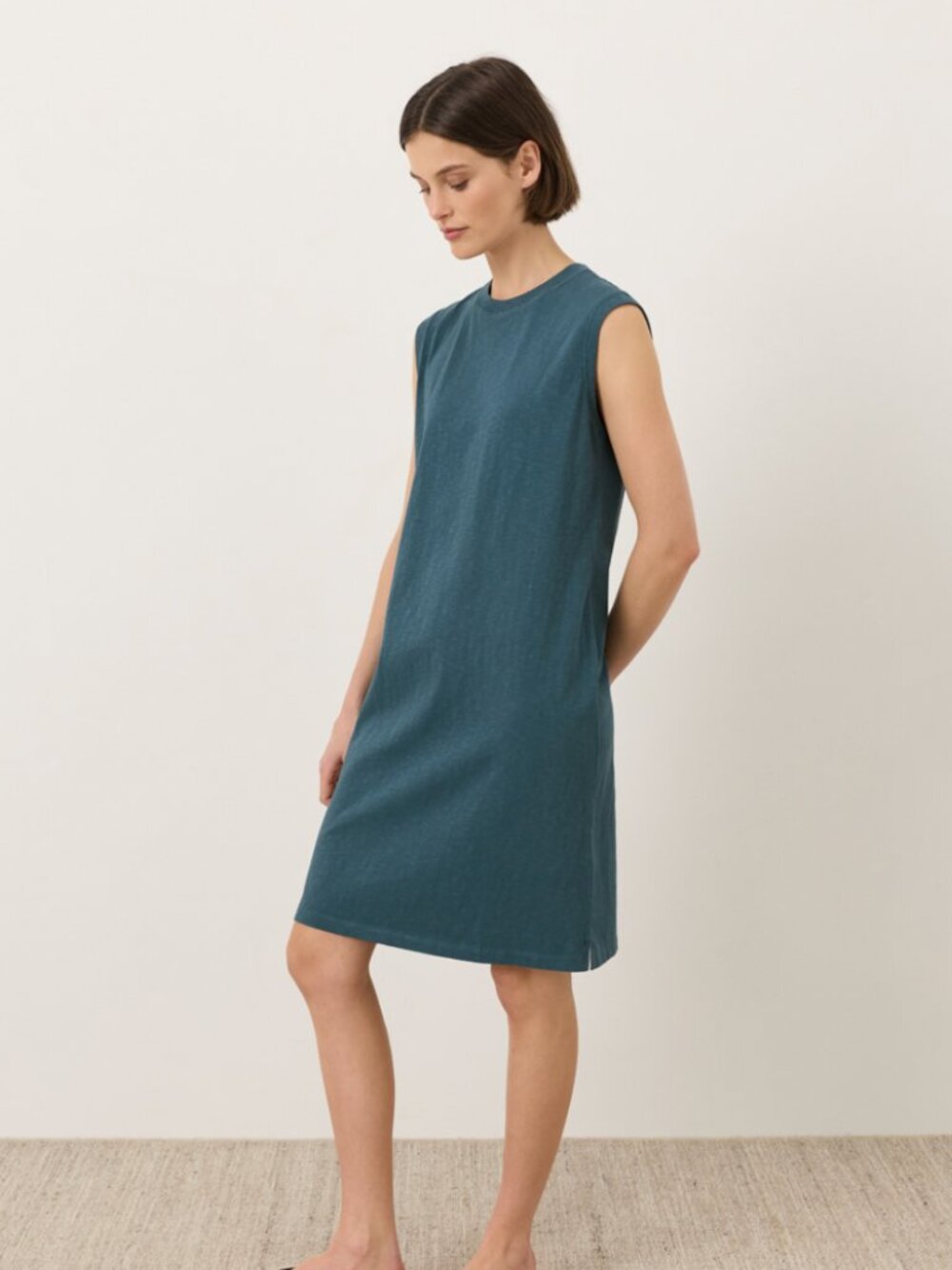 Organic Soft-Slub Essential Easy Muscle Tee Dress - Picture 3 of 5
